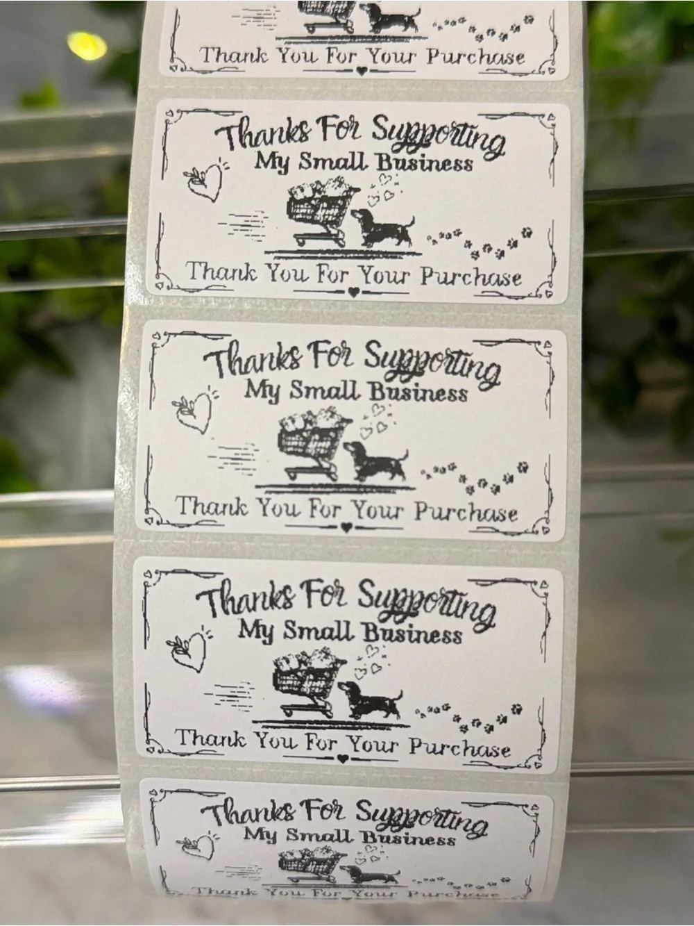 200 Dachshund Thank You Stickers 2x1 Small Business Shipping Labels Cute Dog